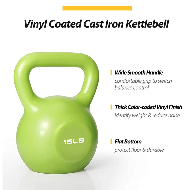 Vinyl Kettlebell Set (5lb–20lb)