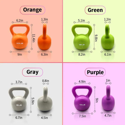 Vinyl Kettlebell Set (5lb–20lb)