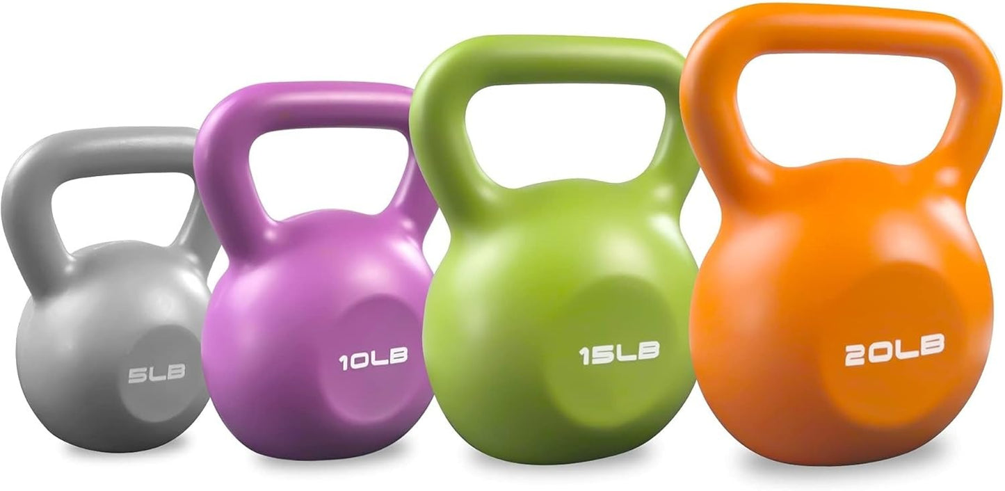 Vinyl Kettlebell Set (5lb–20lb)